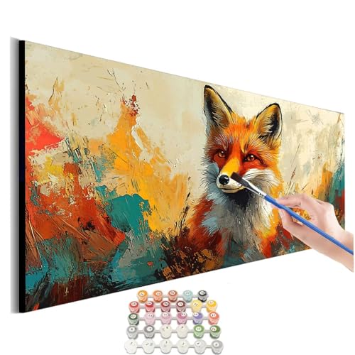 Malen Nach Zahlen Fuchs Malen Nach Zahlen Erwachsene kinder Tier Malen Nach Zahlen ab 10 Jahre Mädchen DIY Paint by Numbers Heimdekoration Geschenke für Männer Frauen (Rahmenlos) 90x180cm M-769 von SHUIYAZI