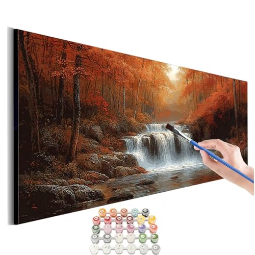 Malen Nach Zahlen Herbst Malen Nach Zahlen Erwachsene kinder Landschaft Malen Nach Zahlen ab 10 Jahre Mädchen DIY Paint by Numbers Heimdekoration Geschenke für Männer Frauen (Rahmenlos) 60x120cm M-486 von SHUIYAZI