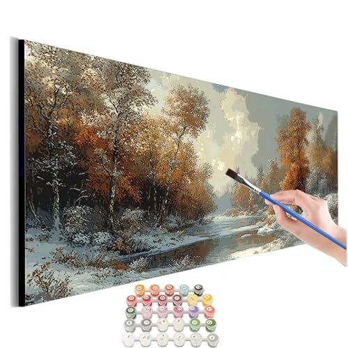 Malen Nach Zahlen Herbst Malen Nach Zahlen Erwachsene kinder Landschaft Malen Nach Zahlen ab 10 Jahre Mädchen DIY Paint by Numbers Heimdekoration Geschenke für Männer Frauen (Rahmenlos) 60x120cm M-492 von SHUIYAZI