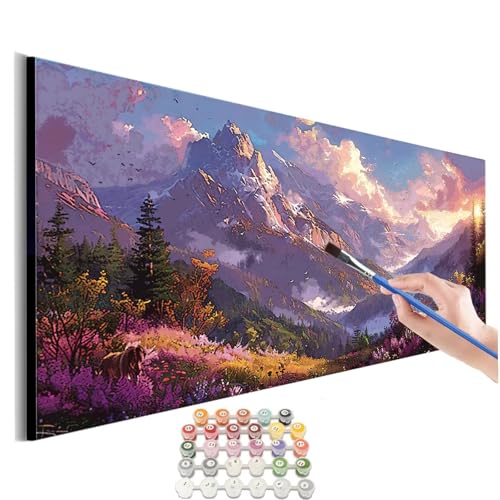 Malen Nach Zahlen Landschaft Malen Nach Zahlen Erwachsene kinder Blume Malen Nach Zahlen ab 10 Jahre Mädchen DIY Paint by Numbers Heimdekoration Geschenke für Männer Frauen (Rahmenlos) 60x120cm M-426 von SHUIYAZI