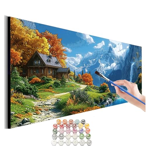 Malen Nach Zahlen Landschaft Malen Nach Zahlen Erwachsene kinder Herbst Malen Nach Zahlen ab 10 Jahre Mädchen DIY Paint by Numbers Heimdekoration Geschenke für Männer Frauen (Rahmenlos) 90x180cm M-338 von SHUIYAZI