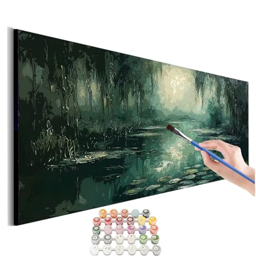 Malen Nach Zahlen Landschaft Malen Nach Zahlen Erwachsene kinder See Malen Nach Zahlen ab 10 Jahre Mädchen DIY Paint by Numbers Heimdekoration Geschenke für Männer Frauen (Rahmenlos) 90x180cm M-930 von SHUIYAZI