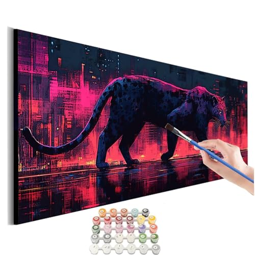 Malen Nach Zahlen Leopard Malen Nach Zahlen Erwachsene kinder Tier Malen Nach Zahlen ab 10 Jahre Mädchen DIY Paint by Numbers Heimdekoration Geschenke für Männer Frauen (Rahmenlos) 90x180cm M-700 von SHUIYAZI