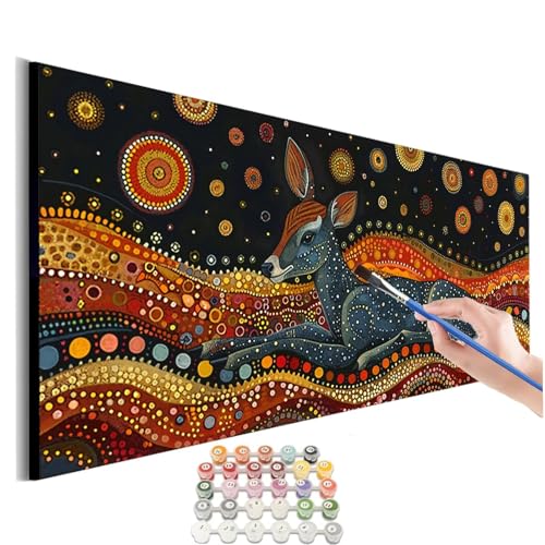 Malen Nach Zahlen Reh Malen Nach Zahlen Erwachsene kinder Tier Malen Nach Zahlen ab 10 Jahre Mädchen DIY Paint by Numbers Kreativ Heimdekoration Geschenke für Männer Frauen (Rahmenlos) 90x180cm M-729 von SHUIYAZI