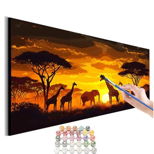 Malen Nach Zahlen Tier Malen Nach Zahlen Erwachsene kinder Landschaft Malen Nach Zahlen ab 10 Jahre Mädchen DIY Paint by Numbers Heimdekoration Geschenke für Männer Frauen (Rahmenlos) 60x120cm M-496 von SHUIYAZI