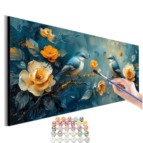 Malen Nach Zahlen Vogel Malen Nach Zahlen Erwachsene kinder Blume Malen Nach Zahlen ab 10 Jahre Mädchen DIY Paint by Numbers Heimdekoration Geschenke für Männer Frauen (Rahmenlos) 60x120cm M-414 von SHUIYAZI