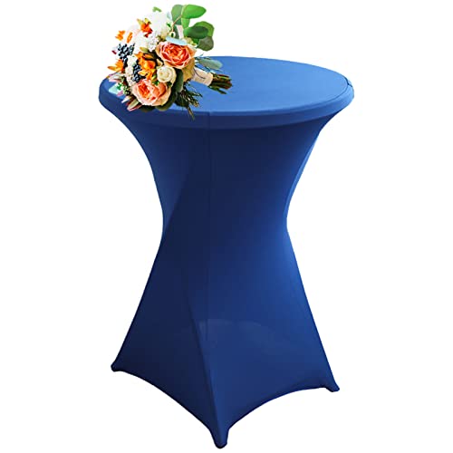 Strech Husse Für Stehtische Ø 60/80cm – Strechüberzug Tischhusse Für Bistrotische – Cocktail Tischdecken Stehtischhusse Für Hochzeit,Geburtstag,Taufe Etc (1Pcs-80cm,Blue) von SHUOJIA