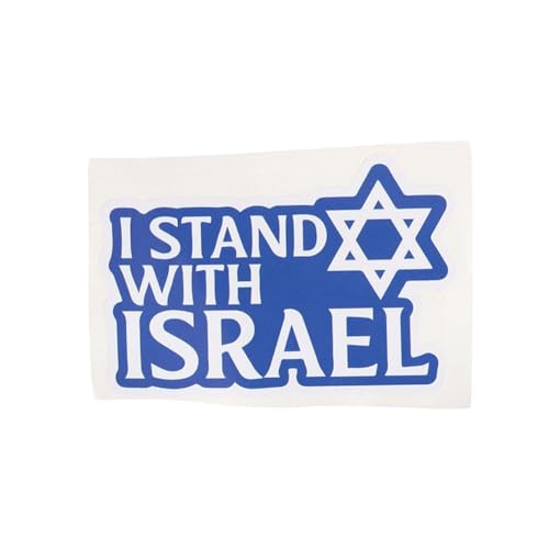 10PCS I Stand with Israel Flag Sticker Israelische Flaggen Stoßstange Aufkleber Unterstützung für Israel Matte Wasserdichte Aufkleber Vinyl für Auto von SHYKNYU