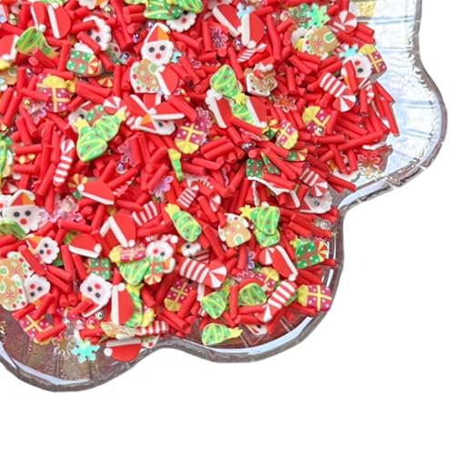 50 g künstliche Streusel, künstliche Weihnachtsstreusel, Polymer-Ton, Streusel, Mini-Polymer-Ton, Scheiben, künstliche Süßigkeiten-Streusel für Nagelkunst, DIY, Basteln, Kuchen, Telefon von SHYKNYU