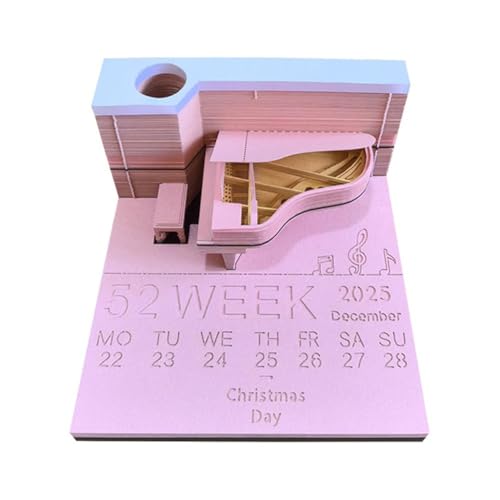 SHYKNYU 3D Memo Note Piano, 3D Paper Craft Piano Model, Time Piece Calendar, Music Instruments Col Sticky Piano Notes Paper von SHYKNYU