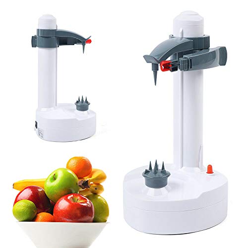 Elektrisch Schäler Automatisch Drehen Apfel Schäler Kartoffel Schälen Maschine Kitchen Peeling Tool 220V (weiß) von SHZICMY