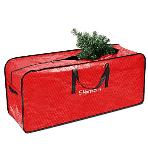 SHareconn Weihnachtsbaum Aufbewahrungstasche 7.5 Ft, Robuste und Langlebige Hochwertige wasserdichte Tasche, Ideal für Bis zu 7,5 Fuß Hohe Weihnachtsbäume und Andere Weihnachtsdekorationen, Rot von SHareconn