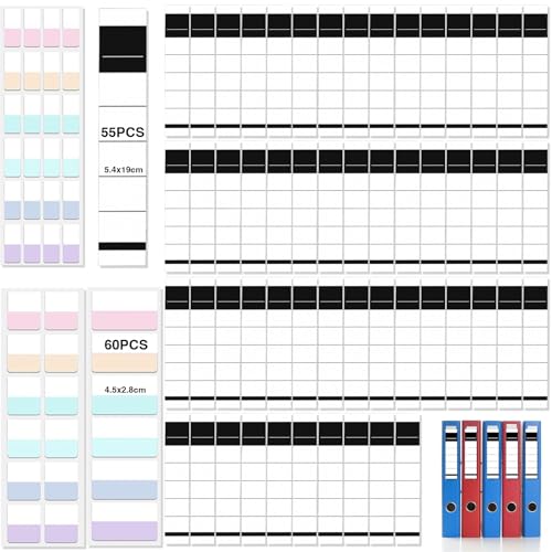 SICONEL 115 Stück Ordnerrücken Ordner Selbstklebend, Breit Rückenschilder Etiketten, Aktenordner Aufkleber von SICONEL