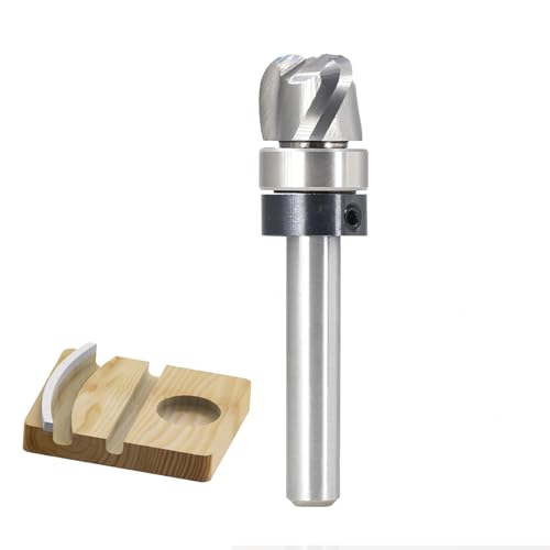 Pattern Flush Trim Router Bit 1/4 Shank, 3 Flute, 1/4 Zoll Radius, 1/2 Zoll Dia, Hartmetallkopf Bowl & Tray Router Bits, Round Nose Cove Juice Groove Router Bit, for Making Wood Bowls/Trimming, by von SICWOOD