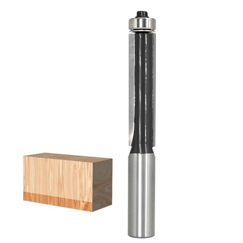 SICWOOD Flush Trim Router Bit 1/2 Schaft, 5,1 cm Höhe x 1,27 cm Durchmesser, Hartmetallbestückte obere Lagerschablone, bündig geschnittener Fräser-Bit, für Holzbearbeitung von SICWOOD