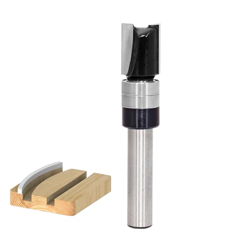 SICWOOD Flush Trim Router Bit 1/4 Zoll Schaft, 3/8 Zoll Schnittdurchmesser, 1/2 Zoll Schnittlänge, Muster Top Bearing Template Flush Straight Cut Trim Router Bit, für Holzbearbeitung Trimmen von SICWOOD