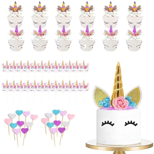 74 Stück Einhorn Tortendeko, Einhorn Kuchen Topper Happy Birthday für Geburtstag Hochzeit Party Kuchendeko 3D EinhornhöRner Und -Wimpern für Baby Shower Mädchen Kinder Geburtstag Party Decor(Gold) 74 Stück Einhorn Tortendeko, Einhorn Kuchen Topper Happy Birthday für Geburtstag Hochzeit Party Kuchendeko 3D EinhornhöRner Und -Wimpern für Baby Shower Mädchen Kinder Geburtstag Party Decor(Gold) von SIEBOLD