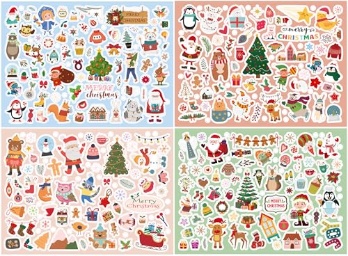 Aufkleber Weihnachten, SILARLAIT Sticker Weihnachten und Winter für Kinder, Weihnachtsstickers für Karten Scrapbooking Tagebuch Fotoalben Fotoalbum Geschenk Verpackung, Weihnachtsdeko von SILARLAIT