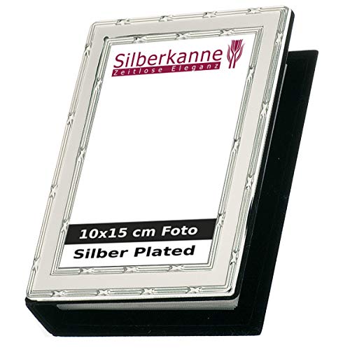 SILBERKANNE Fotoalbum Kreuzband für 10x15 cm Fotos Premium Silber Plated edel versilbert in Top Verarbeitung von SILBERKANNE