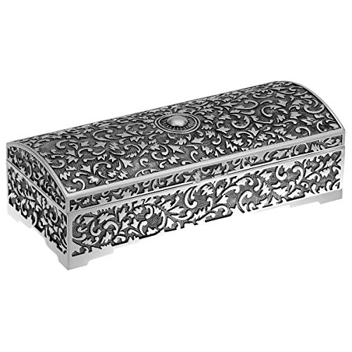 SILBERKANNE Schmuckkästen Schmuckschatulle Schmuckdose Schatulle Filigran 23x10x7 cm Premium Silber Plated edel versilbert in Top Verarbeitung von SILBERKANNE