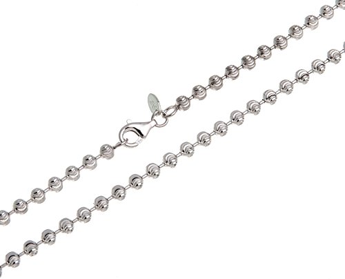 4mm Kugelkette, geschliffen- echt 925 Silber, Länge 45cm von SILBERKETTEN STORE DEIN SCHMUCK ONLINE SHOP