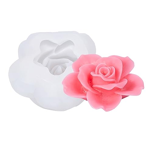 Blumen-Silikonformen, 3D-Blumenformen-Set, Blumen-Fondant-Silikonform zum Seifenherstellen, Epoxidguss-Handwerk, handgemachte Schokolade, Cupcake- und Dessertdekoration (Rose) von SILICANDO