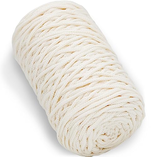 1 PCS 200g Beige 100% Baumwolle Garn hohl gestrickt Crochet Yarn, 164 Yards Stoff Garn Runde Seil Garn für DIY Handtasche Geldbörse Korb Kissen Häkeln Tasche von SIMEIQI