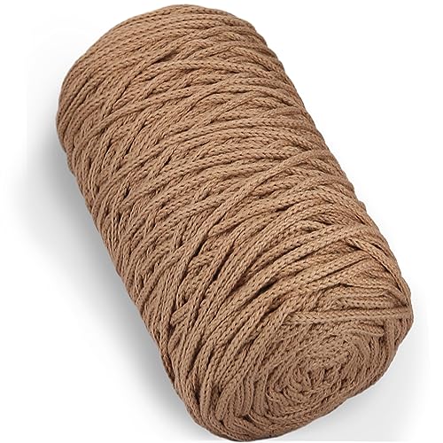 1 PCS 200g Khaki 100% Baumwolle Garn hohl gestrickt Häkeln Garn, 164 Yards Stoff Garn Runde Seil Garn für DIY Handtasche Handtasche Korb Kissen Häkeln Tasche von SIMEIQI