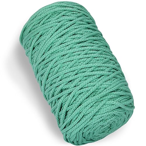 1 PCS 200g Mintgrün 100% Baumwolle Garn hohl gestrickt Häkeln Garn, 164 Yards Stoff Garn Runde Seil Garn für DIY Handtasche Geldbörse Korb Kissen Häkeln Tasche von SIMEIQI