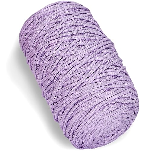 1 PCS 200g hell lila 100% Baumwolle Garn hohl gestrickt Häkeln Garn, 164 Yards Stoff Garn Runde Seil Garn für DIY Handtasche Handtasche Korb Kissen Häkeln Tasche von SIMEIQI