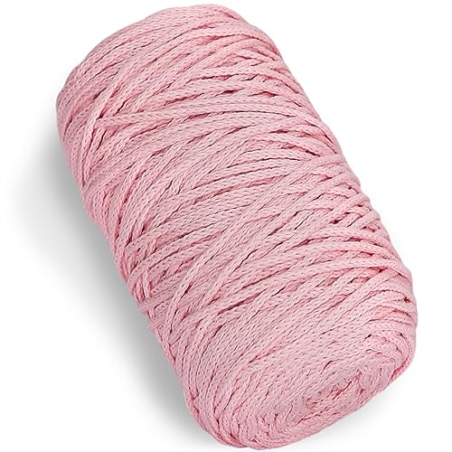 1 PCS 200g rosa 100% Baumwolle Garn hohl gestrickt Häkelgarn, 164 Yards Stoff Garn Runde Seil Garn für DIY Handtasche Handtasche Korb Kissen Häkeln Tasche von SIMEIQI