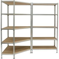 Simonrack Schwerlastregal MADERCLICK CORNER 5 8425437135323 silber 90,0 x 40,0 x 180,0 cm von SIMONRACK