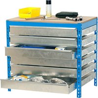 Simonrack Werkbank SIMONWORK BT5 BOX blau 6 Schubladen 121,0 x 76,0 x 84,2 cm von SIMONRACK