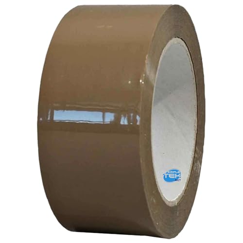 SIMPLETEK - 1 x Rolle Klebeband Silent Silent Silent Braun Havanna Verpackung Pakete Umzugspackungen Geräuschfrei 132 Meter x 50 mm (1 Stück) von SIMPLETEK