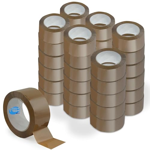 SIMPLETEK - 36 x Rolle Klebeband Silent Silent Silent Braun Havanna Verpackung Umzugspackungen Lärmfrei 132 Meter x 50 mm (36 Stück) von SIMPLETEK