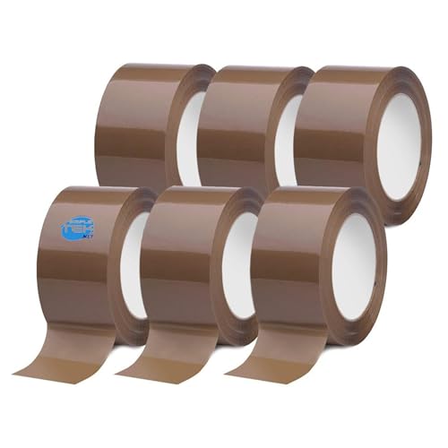 SIMPLETEK - 6 x Rolle Klebeband Silent Silent Silent Braun Havanna Verpackung Umzugspackungen Lärmfrei 132 Meter x 50 mm (6 Stück) von SIMPLETEK