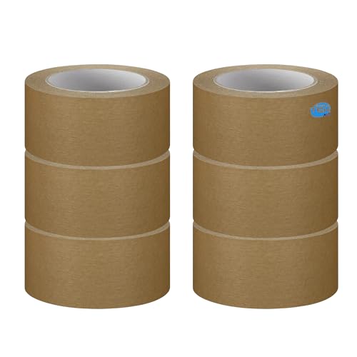 SIMPLETEK - 6 x Rolle Klebeband aus braunem Papier E-Commerce Verpackung Umzugspackungen Eco 100% recycelt 50 Meter x 50 mm (6 Stück) von SIMPLETEK