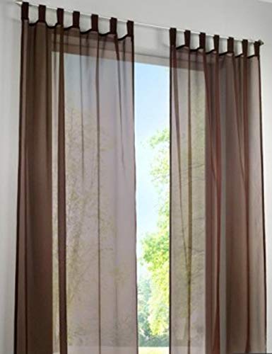 SIMPVALE 2 Stücks Voile Vorhänge zu Gürtelschlaufe transparent Vorhänge Fenster Balkon aus,Café,140x250cm von SIMPVALE