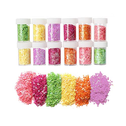 Simuer 12 Farbe Glitzer herzförmige Pailletten Herzen Konfetti Nageldesign Glitter für Handwerk DIY Nagelkunst & Basteln, Scrapbook, Kartenbasteln& Make-Up und Party Dekoration von SIMUER