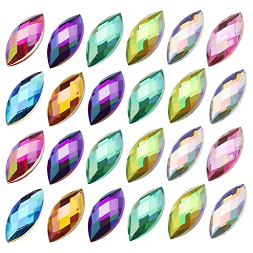 500 Stück Acryl Strass AB Dekorative Kristall Pferdeauge Form Strass Dekoration für DIY Herstellung Handwerk Scrapbooks Kleidung Telefone Bunt von SING F LTD