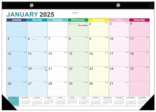 SINGBUNY Wandkalender 2025-2026, 18-Monats-Wandkalender von Januar 2025 - Juni 2026, Hängekalender, 18 Monatskalender mit Notizblöcken, für Zuhause, Büro, Schule, Ferien, Planung (2025Jan-2026Jun (C)) von SINGBUNY