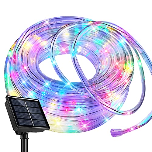 SINGCHUNGTE Solar Lichtschlauch Außen, 12M 100LED Wasserfest Lichtschlauch,Farbe 8 modi lichterschlauch für Garten,Trampolin,Schwimmbad von SINGCHUNGTE