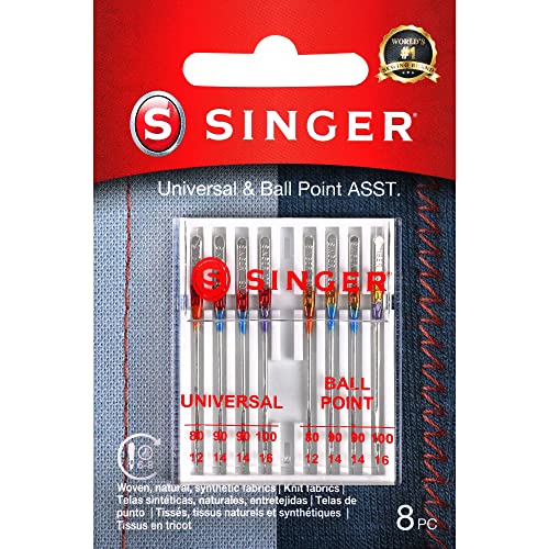 SINGER Sewing Machine Needles Maschinennadeln, Sonstige, Mehrfarbig, 1 Pack, 8 SINGER Sewing Machine Needles Maschinennadeln, Sonstige, Mehrfarbig, 1 Pack, 8 von SINGER
