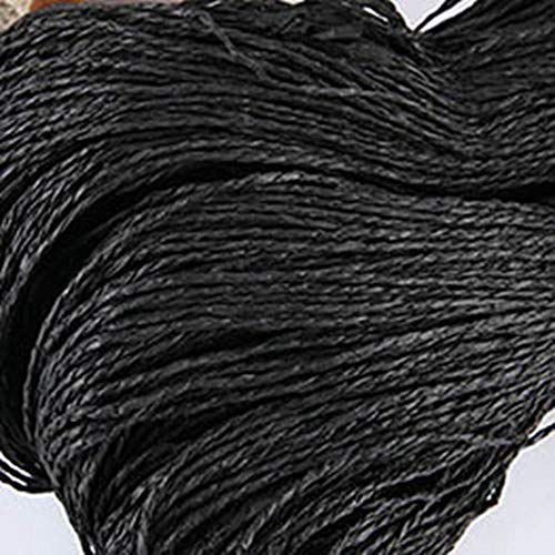 SINS Raffia Garn Kintting Papier Strohgarn zum Häkeln Hut Fancy Yarn Flower Packing Handgemachtes Material, schwarz von SINS