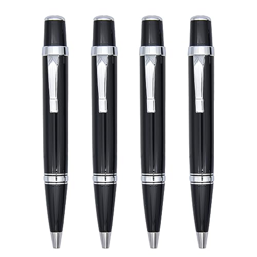 SIPLIV Metall Mini Kugelschreiber Business Pen Short Paragraph (112 mm) Kugelschreiber Big Fat Pens Elegant Black Barrel mit schwarzer Tinte Mini Pen - 4 PCS von SIPLIV