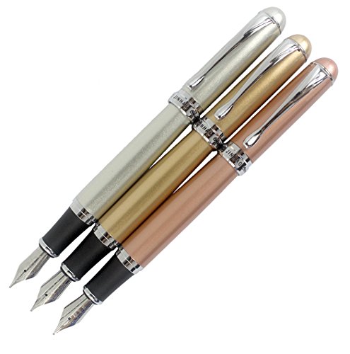 Sipliv 3PCS Stück Jinhao X750 Füllfederhalter in 3 Farben, Silber & Champagner Gold & Roségold von SIPLIV