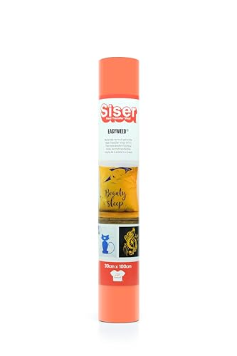 SISER® EasyWeed® Fluo Koralle, 30 cm x 1 m, zum Aufbügeln, Vinyl zum Aufbügeln, für kreative Hobbys, zertifiziert nach VeganOk und Oeko-Tex Standard 100 Klasse I. von SISER