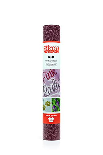 SISER 1FGLITT-CU-3050 Thermotransfer-Vinyl, Glitter Currant, 50 x 30 cm von SISER