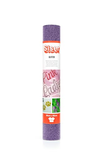 SISER 1FGLITT-LI-3050 Thermotransfer-Vinyl, Glitter Lilac, 50 x 30 cm von SISER