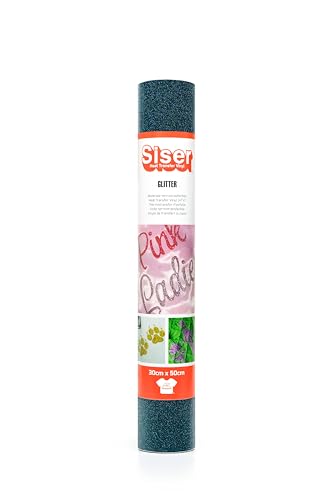 SISER 1FGLITT-LN-3050 Thermotransfer-Vinyl, Polyester, Glitter Lagoon, 50 x 30 cm von SISER